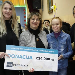 SBB fondacija je uručila donaciju školi za učenike oštećenog vida „Veljko Ramadanović“u Zemunu